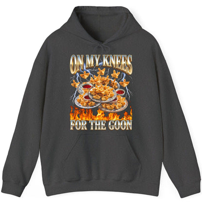 On My Knees for the Goon crab rangoon Hoodie Dark Heather product mockup