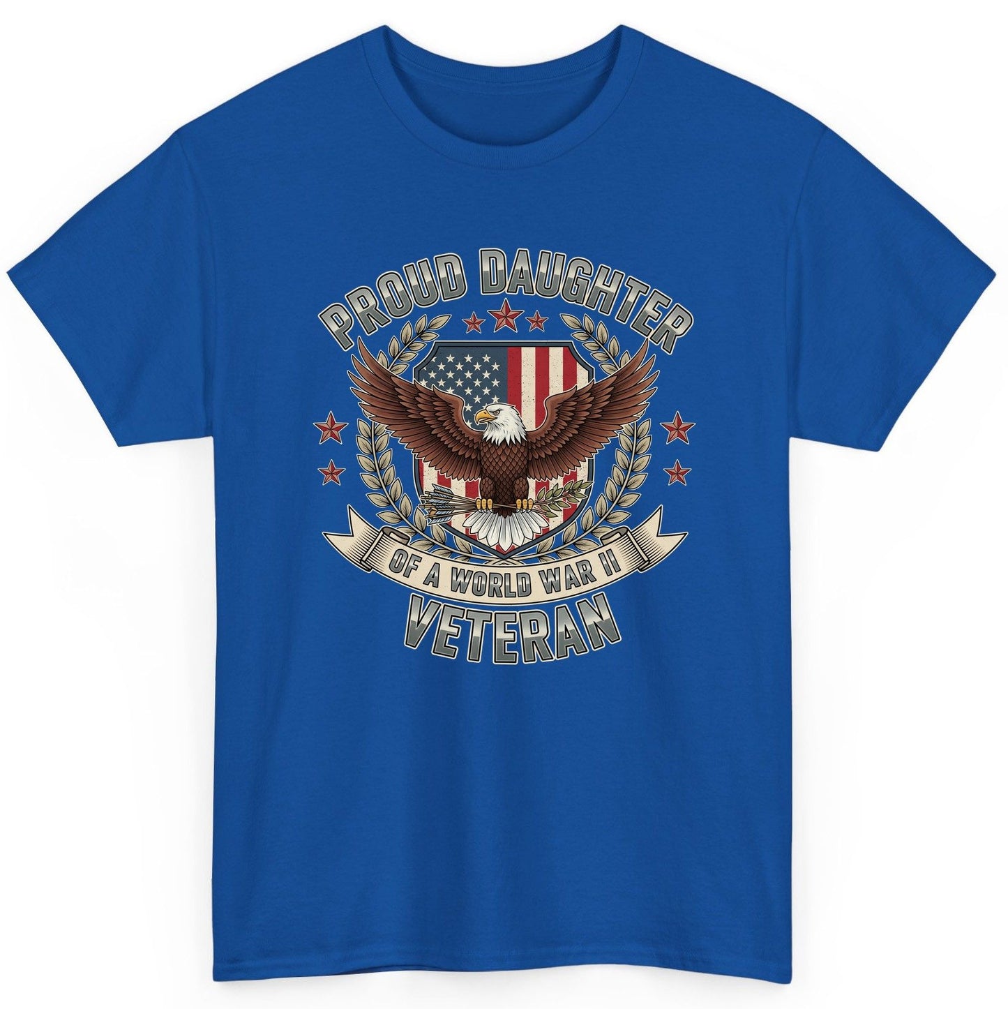 Proud Daughter of a World War Ii Veteran wwii veteran T-Shirt Royal product mockup