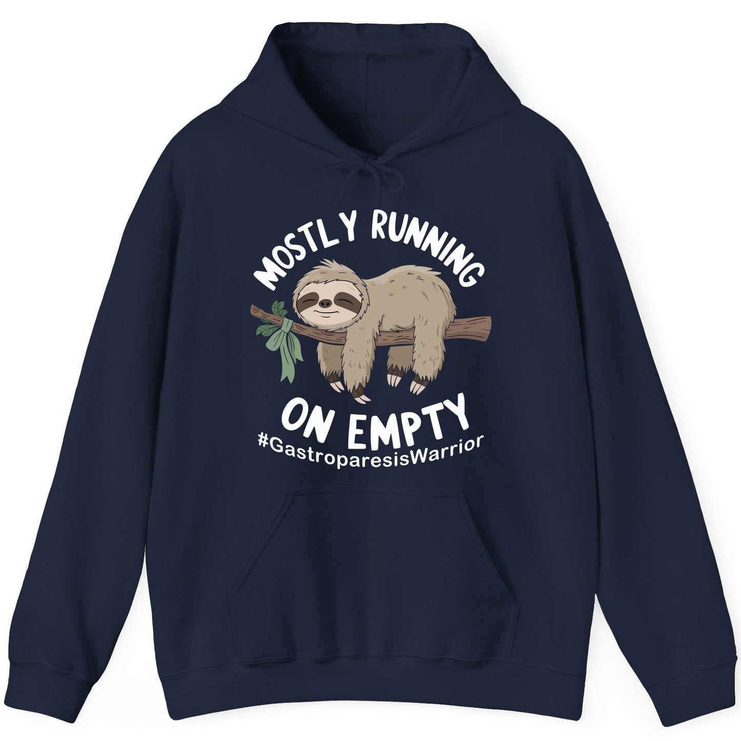 Mostly Running on Empty Gastroparesiswarrior gastroparesis awareness Hoodie Navy product mockup