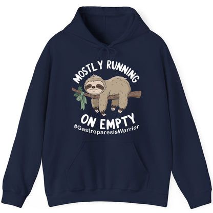 Mostly Running on Empty Gastroparesiswarrior gastroparesis awareness Hoodie Navy product mockup