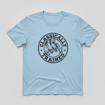 Classically Trained Vintage Manual Transmission T-Shirt - product mockup - Light Blue