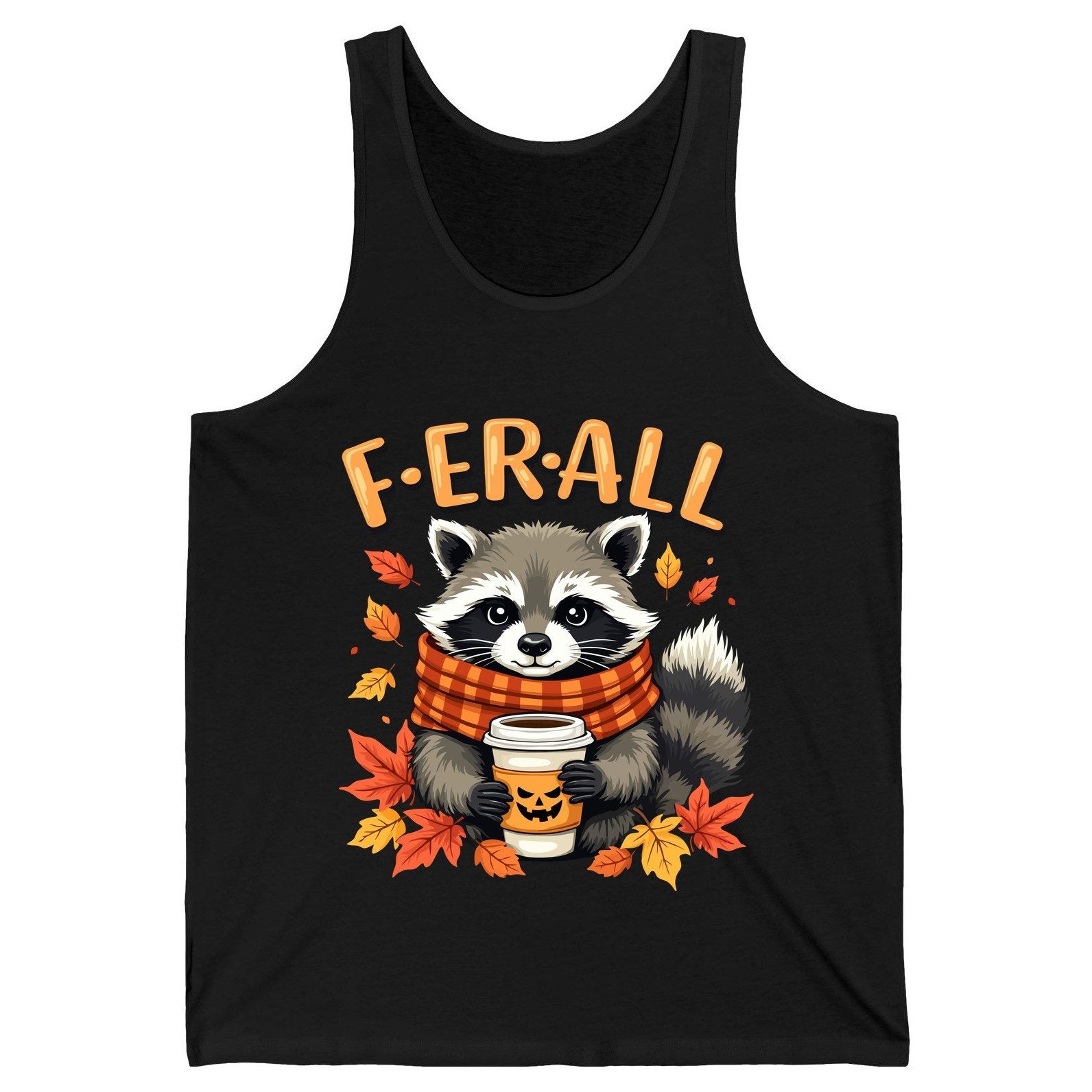 F ER All raccoon Tank Top Black product mockup