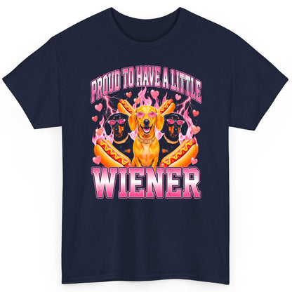 Proud to Have a Little Wiener dachshund T-Shirt Navy product mockup