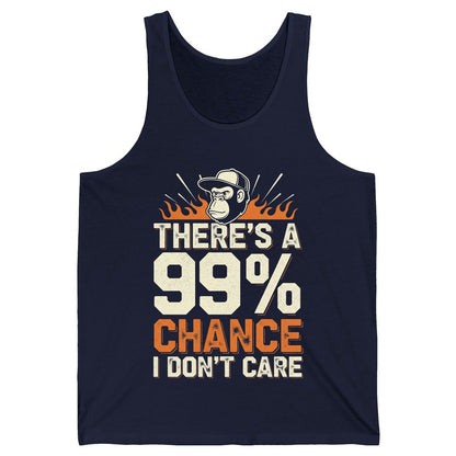 There's a 99% Chance I Don't Care sarcastic monkey Tank Top Navy product mockup