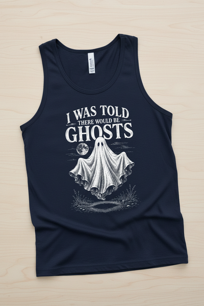 Funny I Was Told There Would Be Ghosts Tank Top - product mockup - Navy