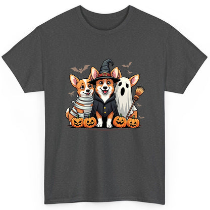 Halloween Corgi Trio Halloween corgis T-Shirt Dark Heather product mockup