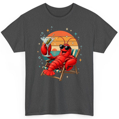 Funny Lobster Drinking Martini lobster T-Shirt Dark Heather product mockup