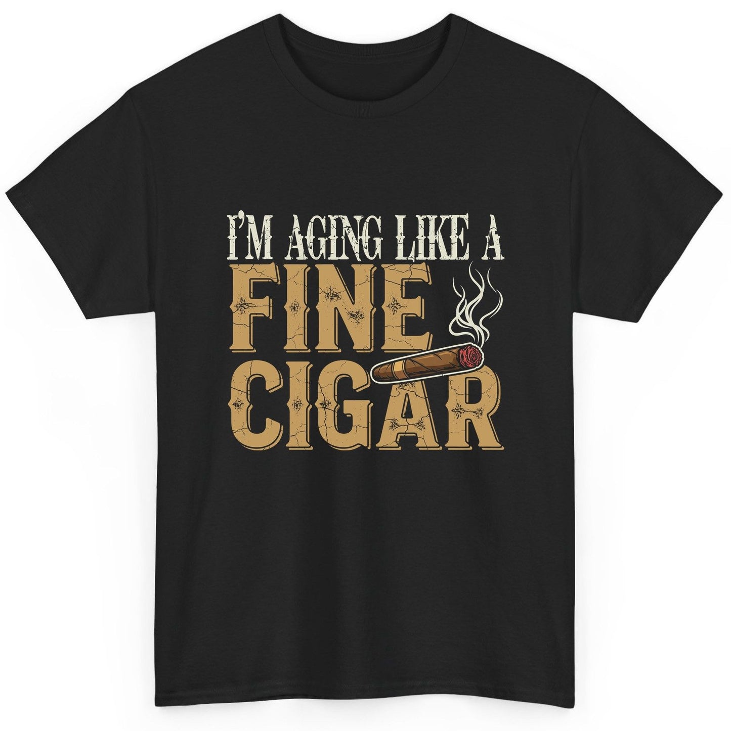 I'm Aging Like a Fine Cigar cigar smoking T-Shirt Black product mockup