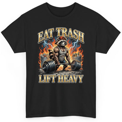 Eat Trash Lift Heavy raccoon T-Shirt Black product mockup