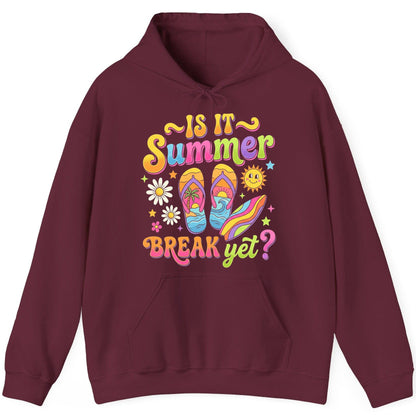 Is It Summer Break Yet Retro Vacation Hoodie - product mockup - Maroon