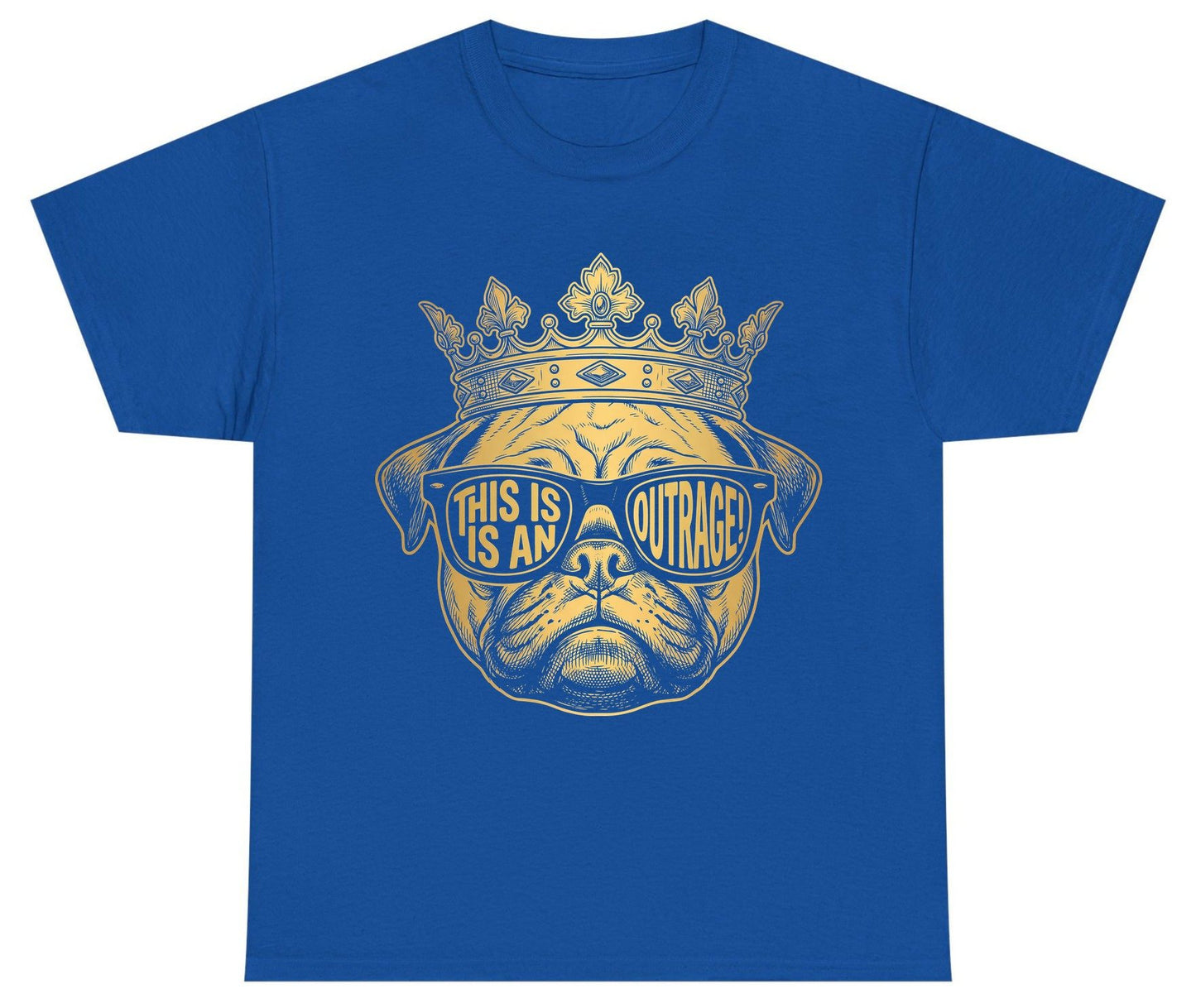 This Is An Outrage! Pug Youth T-Shirt Royal product mockup