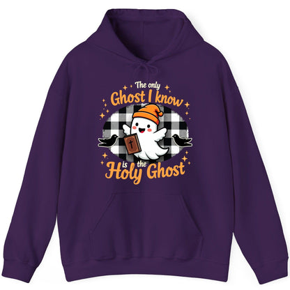 The Only Ghost I Know Is the Holy Ghost christian Halloween Hoodie Purple product mockup