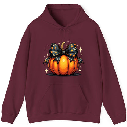 Starry Bow Pumpkin Halloween pumpkin Hoodie Maroon product mockup
