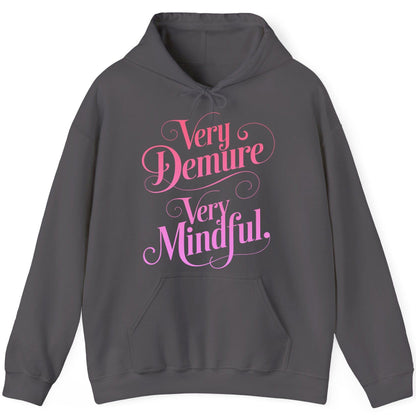 Very Demure Very Mindful mindfulness Hoodie Charcoal product mockup