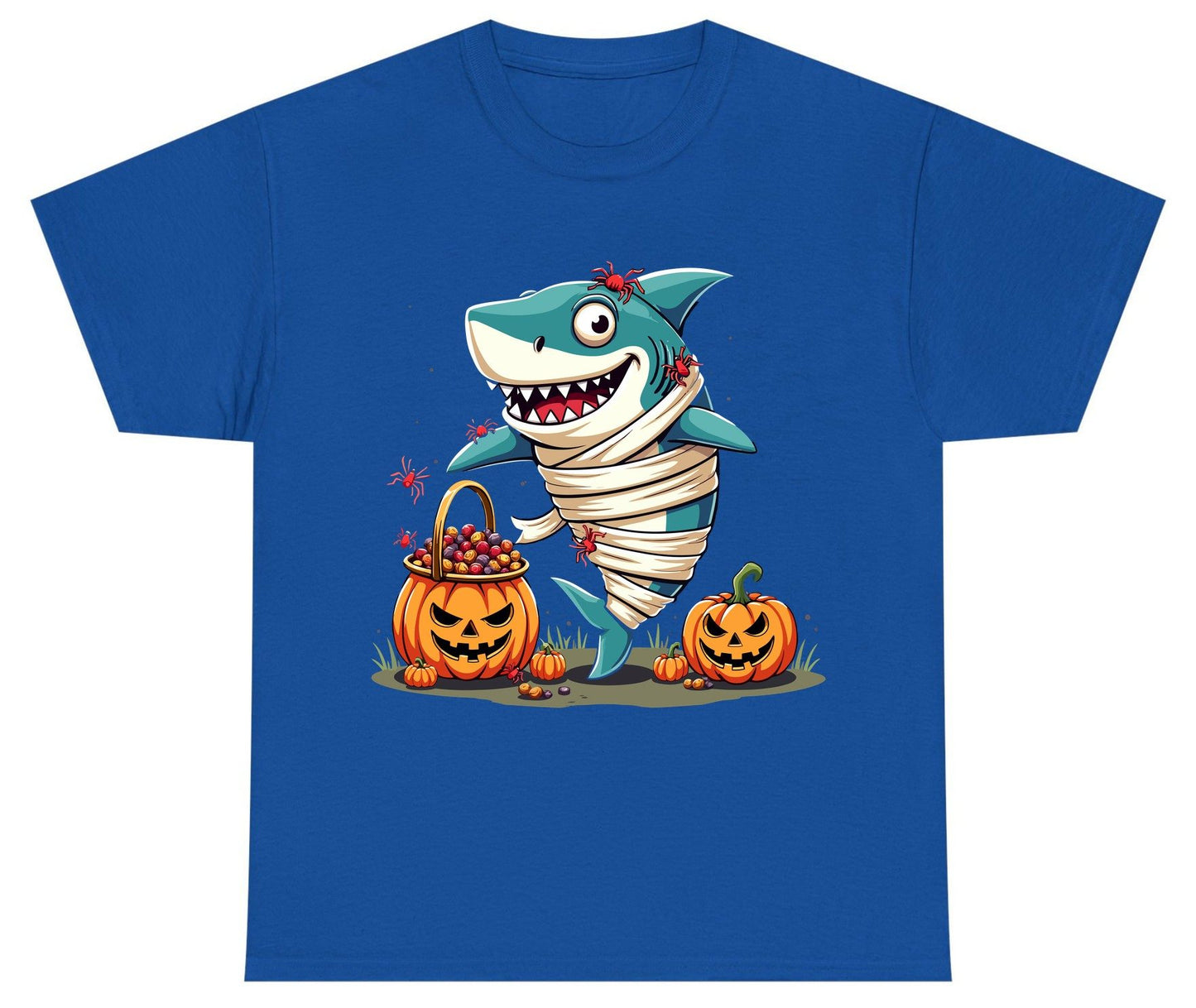Mummy Shark Halloween shark Youth T-Shirt Royal product mockup