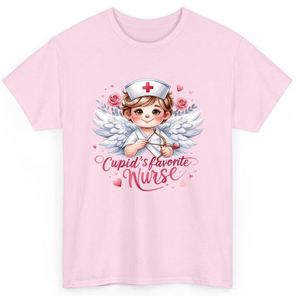 Cupid's Favorite Nurse cupid nurse T-Shirt Light Pink product mockup