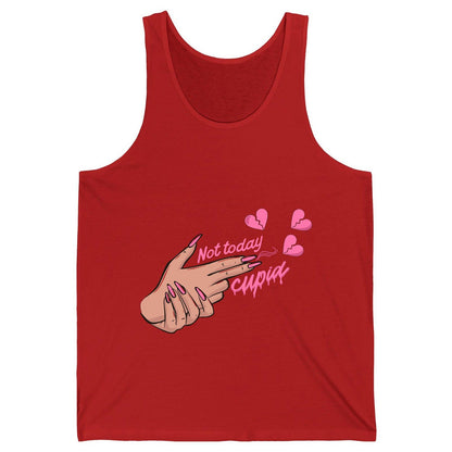 Not Today Cupid anti-Valentine's Day Tank Top Red product mockup