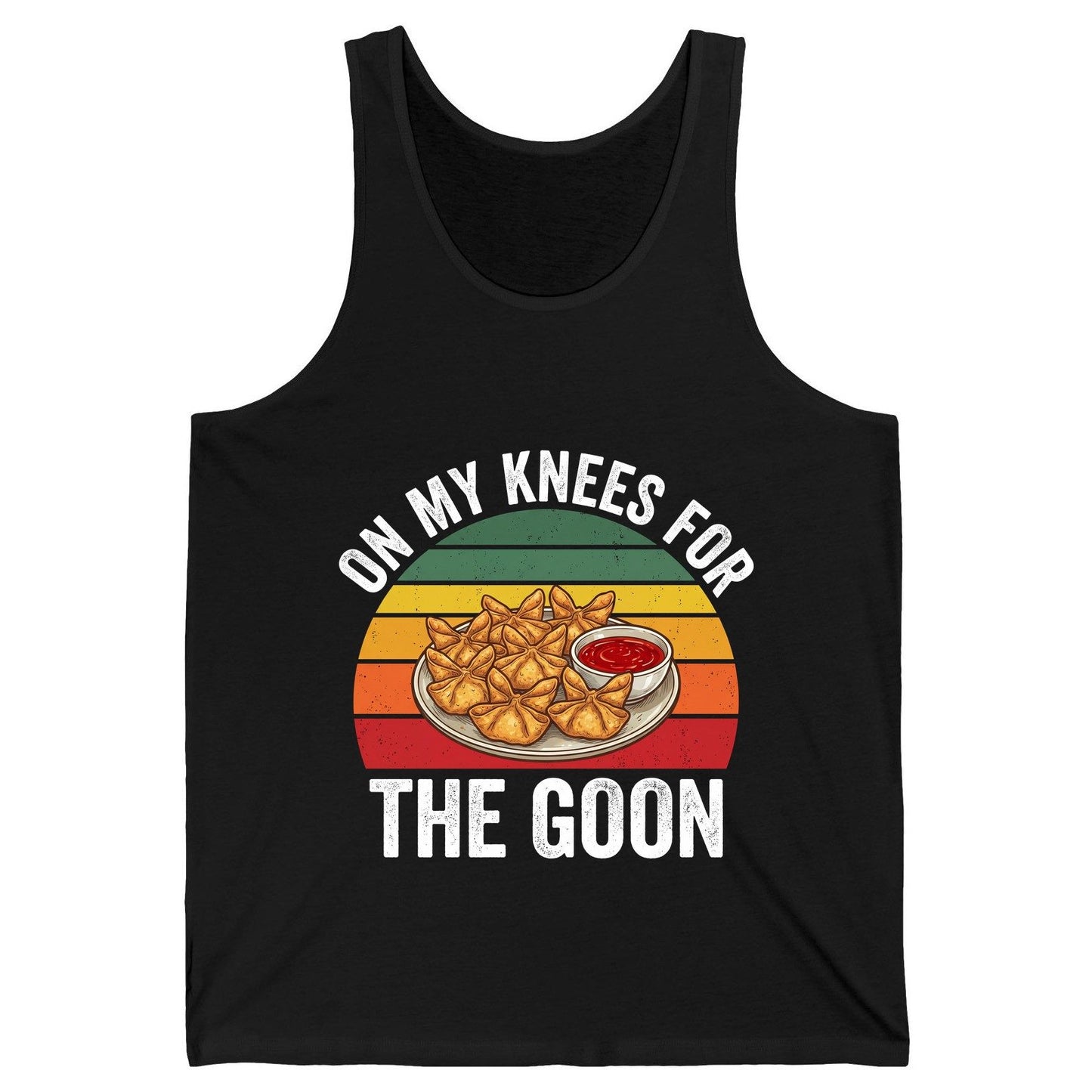 On My Knees for the Goon crab rangoon Tank Top Black product mockup