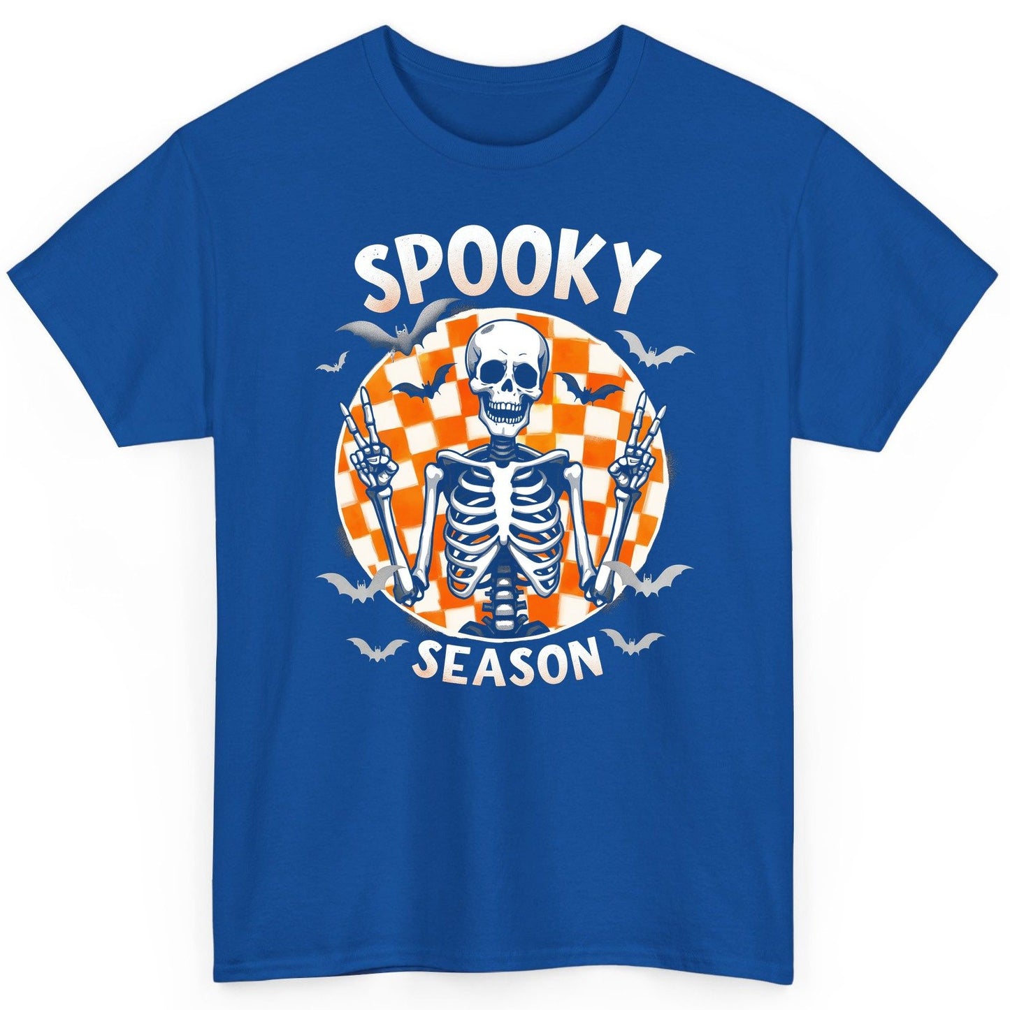 Spooky Season Halloween skeleton T-Shirt Royal product mockup