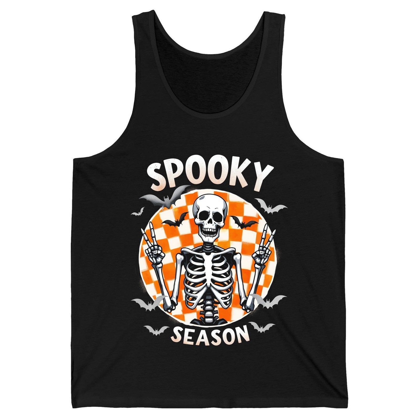 Spooky Season Halloween skeleton Tank Top Black product mockup