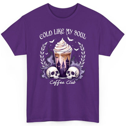 Cold Like My Soul Coffee Club gothic iced coffee T-Shirt Purple product mockup