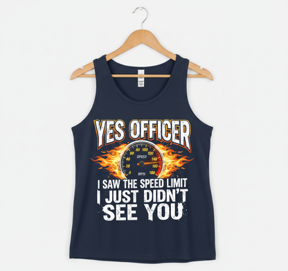 Yes Officer I Saw The Speed Limit Funny Car Enthusiast Design Tank Top - Navy