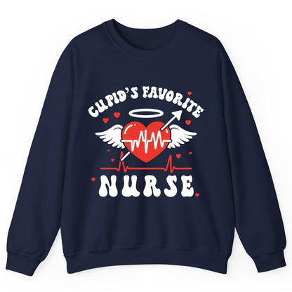 Cupid's Favorite Nurse nursing Sweatshirt Navy product mockup