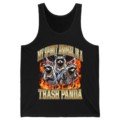My Spirit Animal Is a Trash Panda raccoon Tank Top Black product mockup