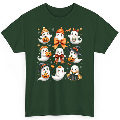 Cute Kawaii Ghosts Collection cute Halloween ghosts T-Shirt Forest Green product mockup