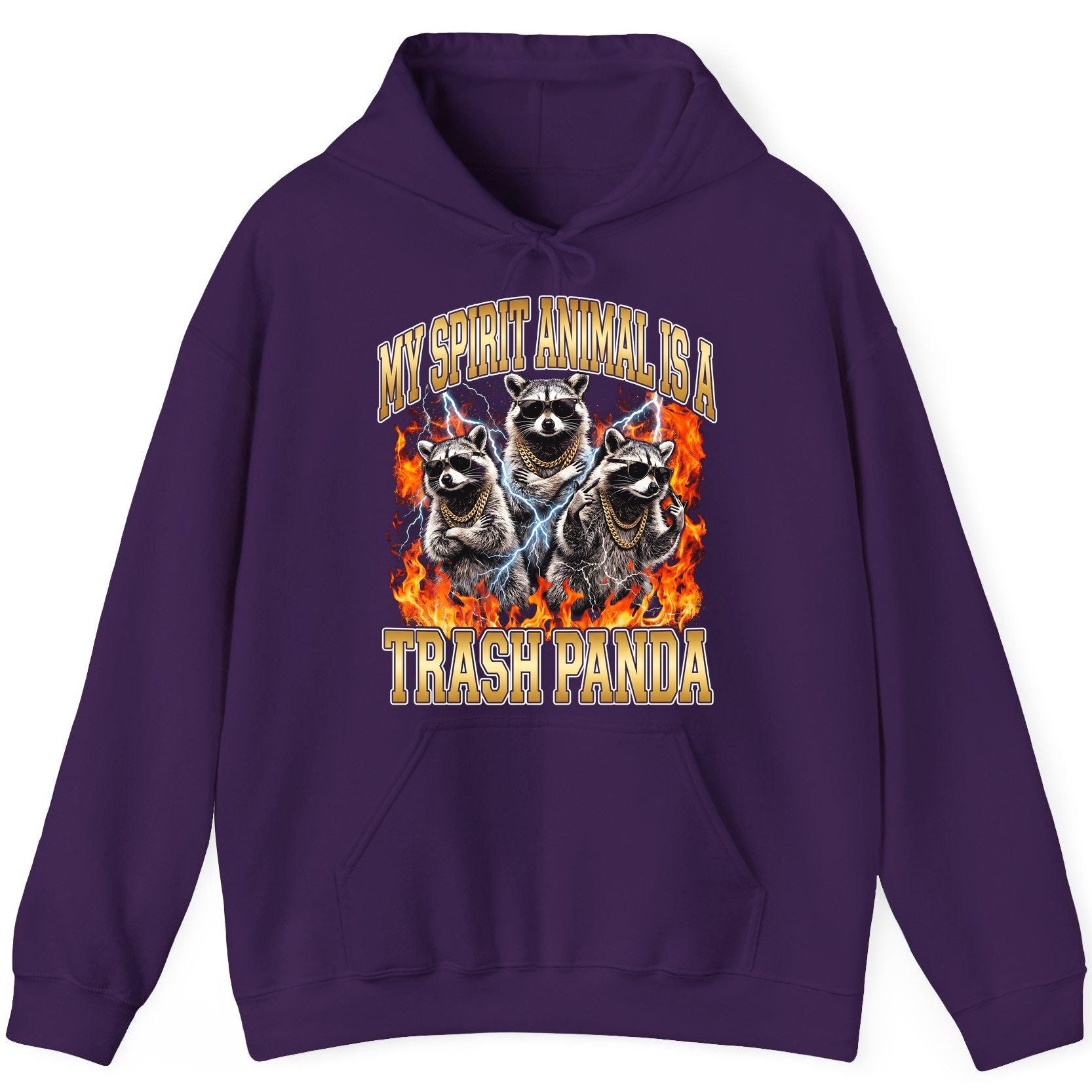 My Spirit Animal Is a Trash Panda raccoon Hoodie Purple product mockup