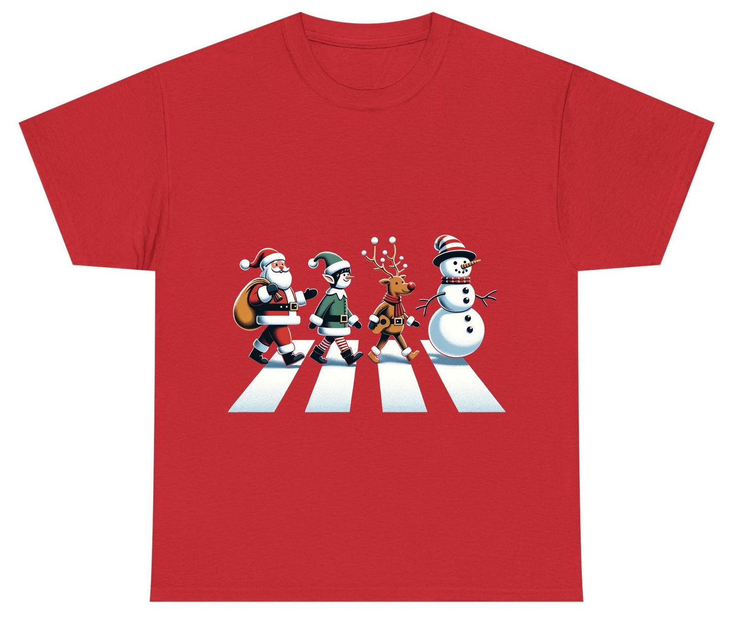 Christmas Abbey Road Parody Christmas abbey road parody Youth T-Shirt Red product mockup