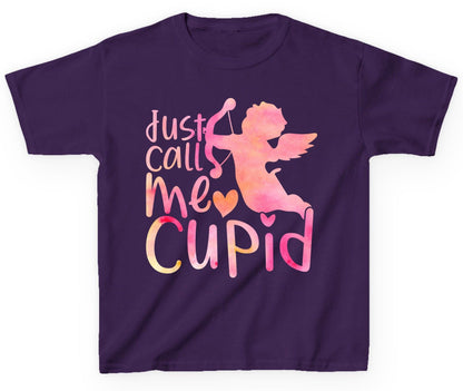 Just Call Me Cupid cupid Youth T-Shirt Purple product mockup