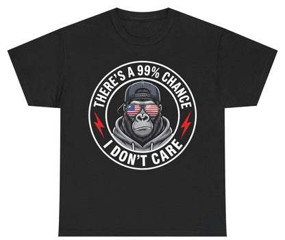 There's a 99% Chance I Don't Care sarcastic gorilla Youth T-Shirt Black product mockup