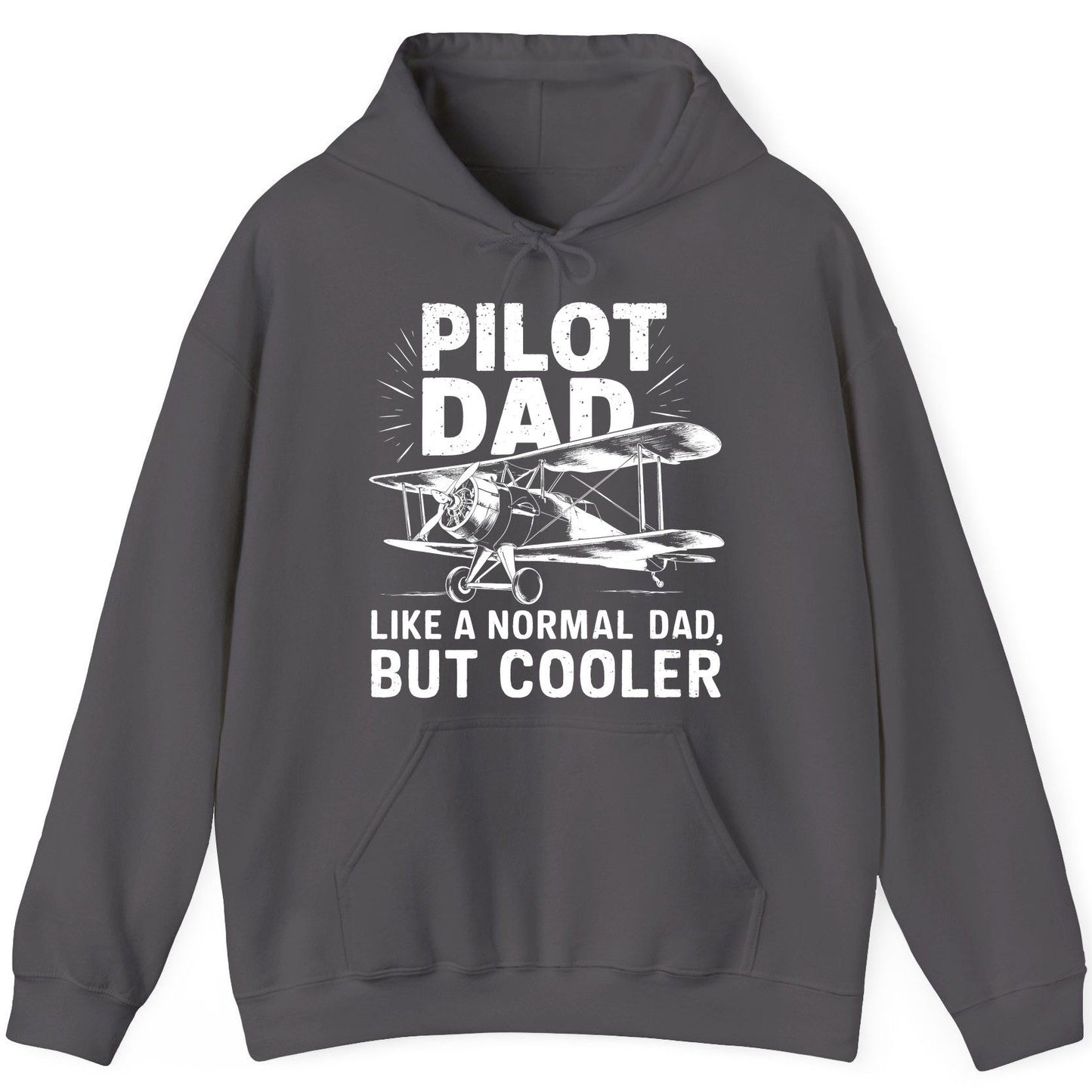 Pilot Dad, Like a Normal Dad, but Cooler pilot dad Hoodie Charcoal product mockup