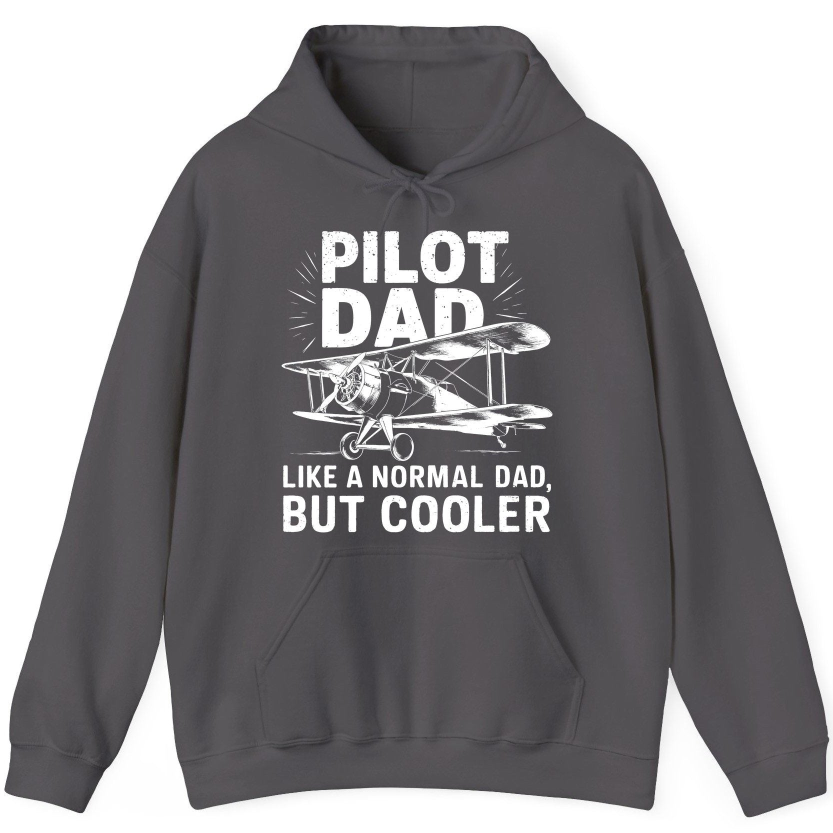 Pilot Dad, Like a Normal Dad, but Cooler pilot dad Hoodie Charcoal product mockup
