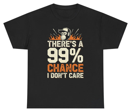 There's a 99% Chance I Don't Care sarcastic monkey Youth T-Shirt Black product mockup