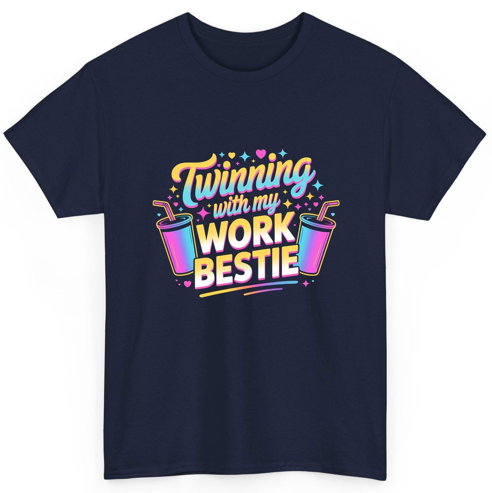Twinning with My Work Bestie work friendship T-Shirt Navy product mockup