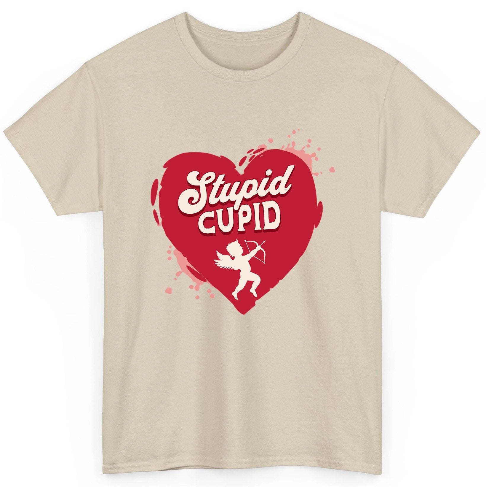 Stupid Cupid anti-Valentine's Day T-Shirt Sand product mockup