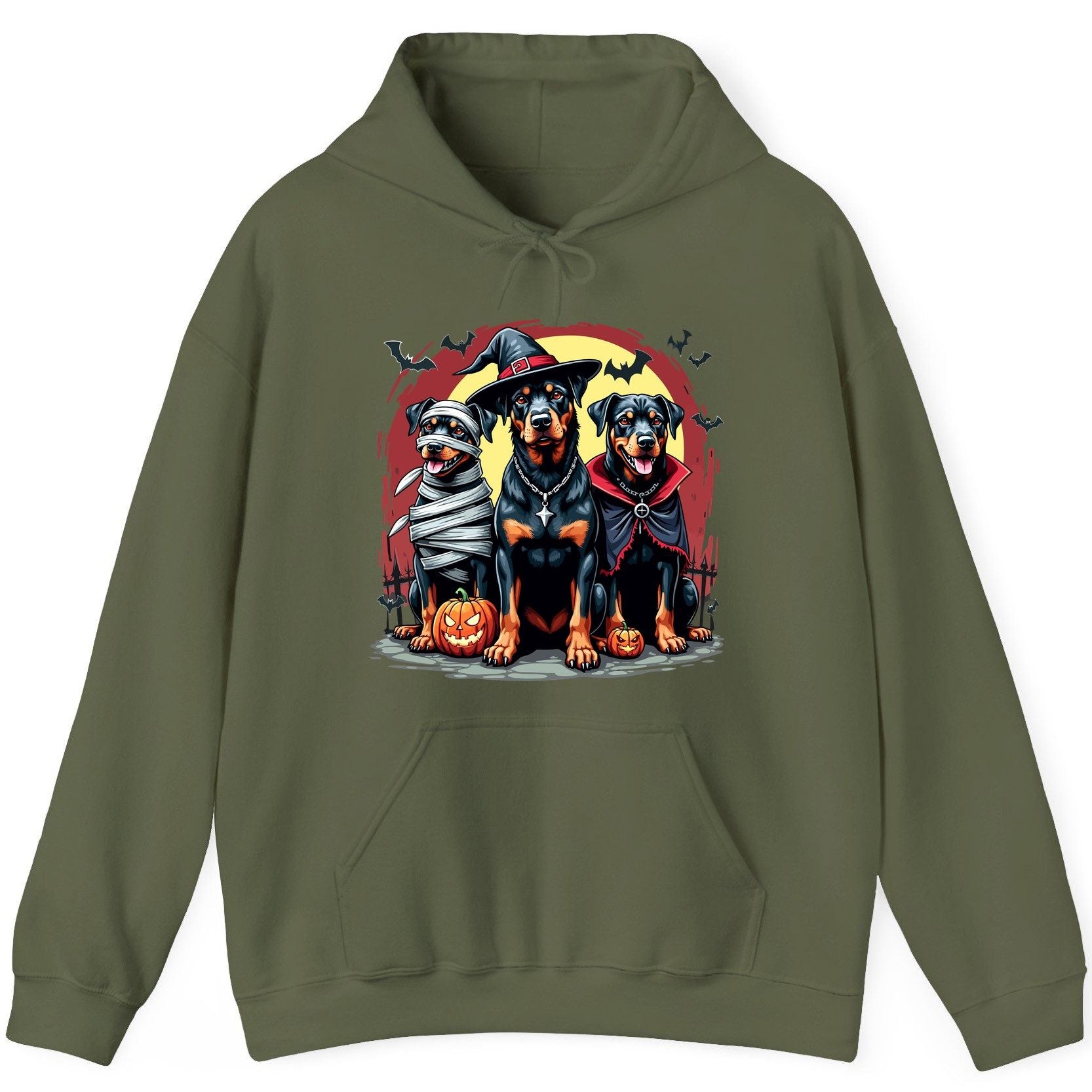 Rottweiler Halloween Costumes rottweiler Hoodie Military Green product mockup