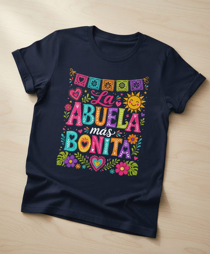 La Abuela Más Bonita Spanish Grandma T-Shirt - product mockup - Navy