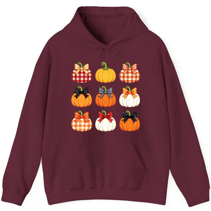 Decorative Fall Pumpkins fall pumpkins Hoodie Maroon product mockup