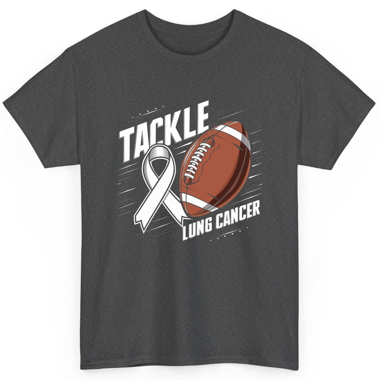 Tackle Lung Cancer lung cancer awareness T-Shirt Dark Heather product mockup