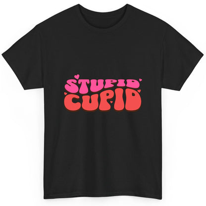 Stupid Cupid anti-Valentine's Day T-Shirt Black product mockup