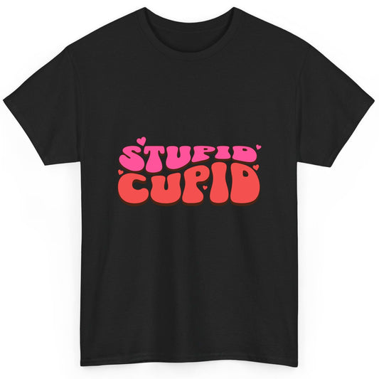 Stupid Cupid anti-Valentine's Day T-Shirt Black product mockup