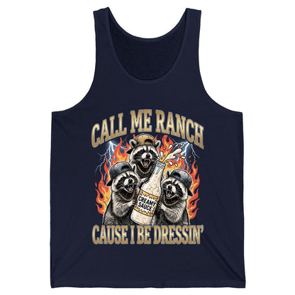 Call Me Ranch Cause I Be Dressin' raccoons Tank Top Navy product mockup