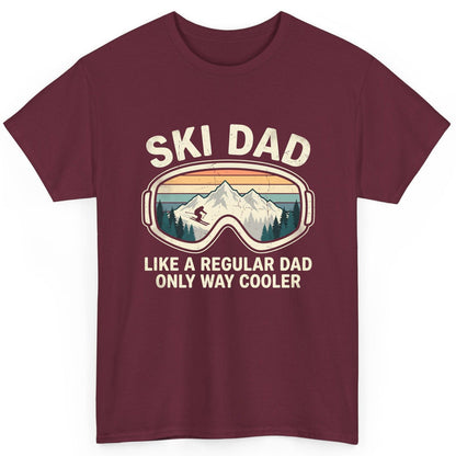Ski Dad Like a Regular Dad Only Way Cooler skiing T-Shirt Maroon product mockup
