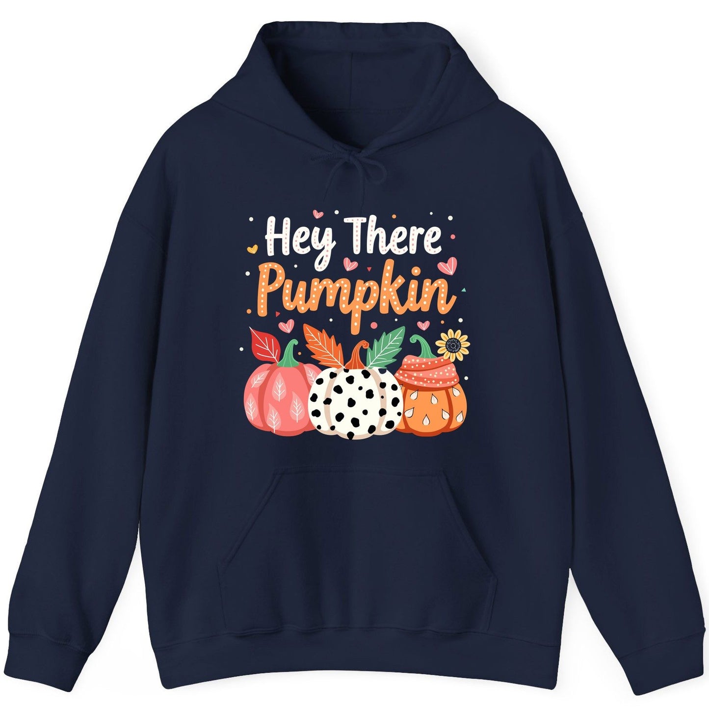 Hey There Pumpkin fall pumpkins Hoodie Navy product mockup