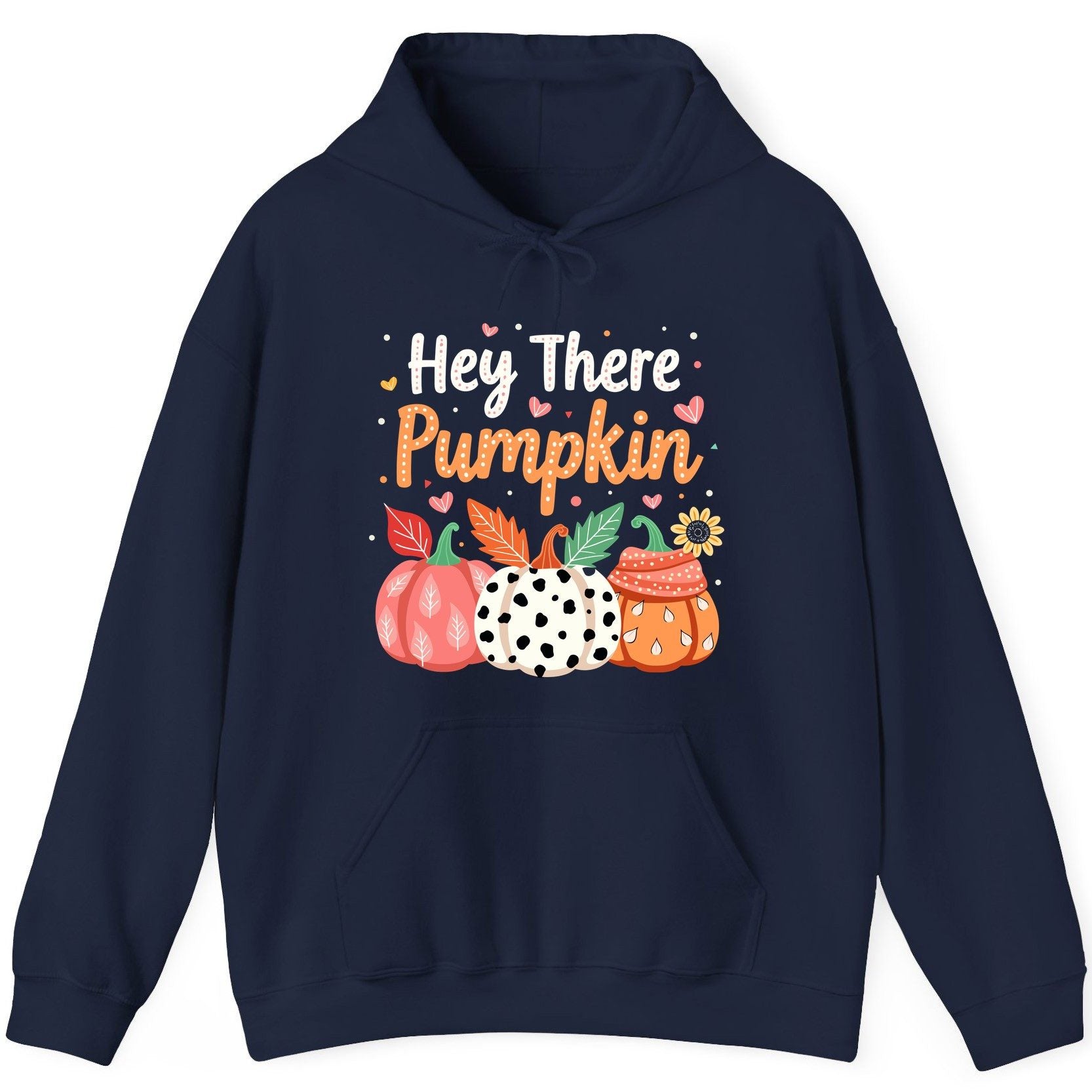 Hey There Pumpkin fall pumpkins Hoodie Navy product mockup