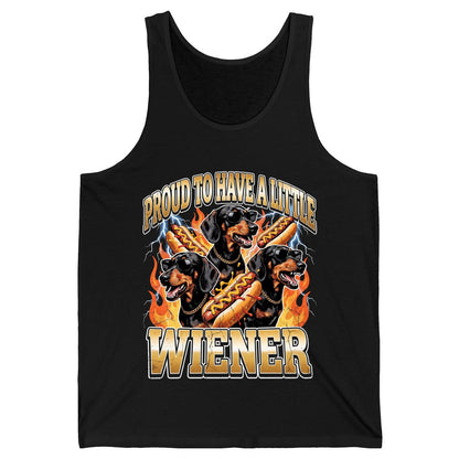 Proud to Have a Little Wiener dachshund Tank Top Black product mockup