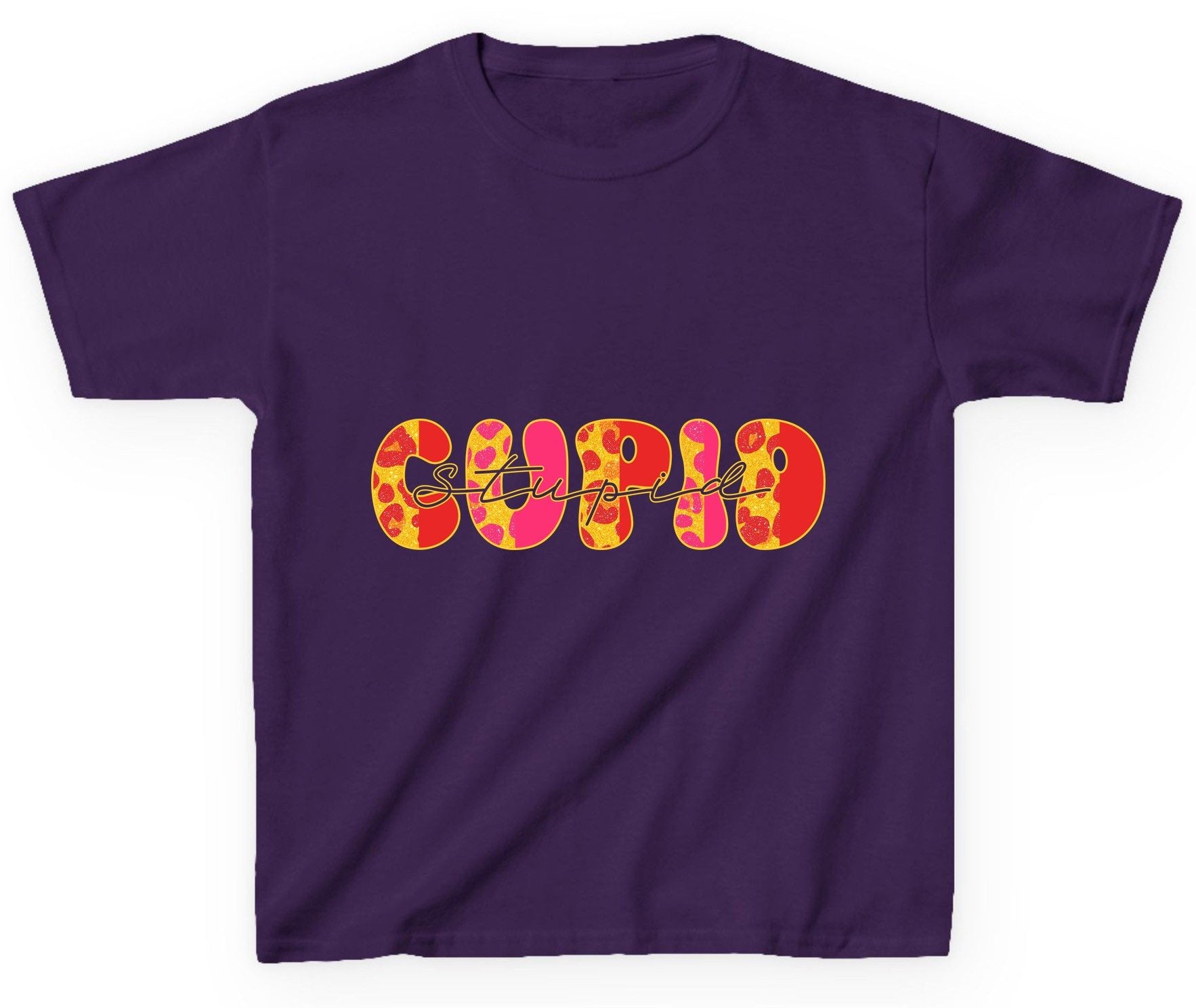 Stupid Cupid anti-Valentine's Day Youth T-Shirt Purple product mockup